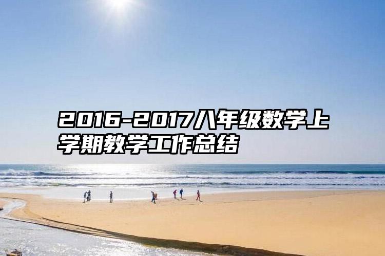 2016-2017八年级数学上学期教学工作总结