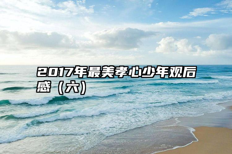 2017年最美孝心少年观后感（六）