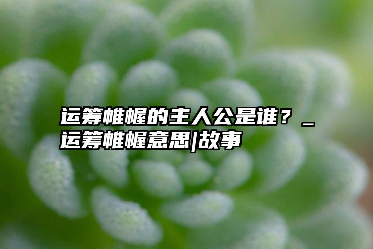 运筹帷幄的主人公是谁？_运筹帷幄意思|故事