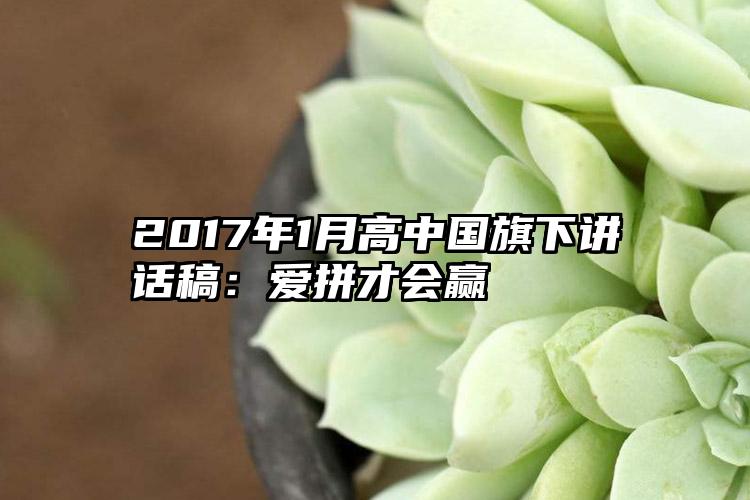 2017年1月高中国旗下讲话稿：爱拼才会赢