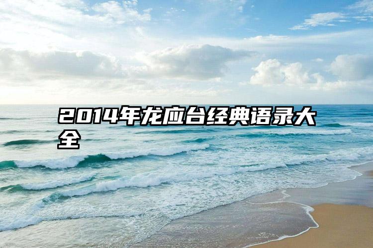 2014年龙应台经典语录大全