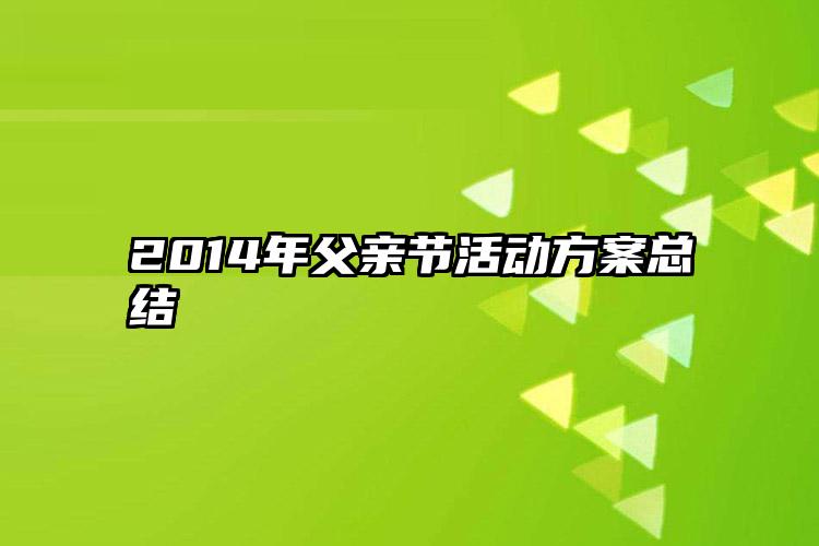 2014年父亲节活动方案总结