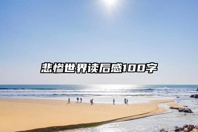 悲惨世界读后感100字