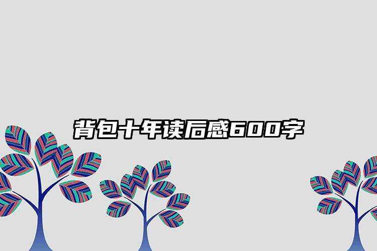 背包十年读后感600字