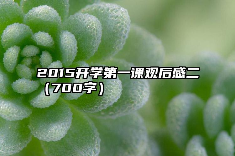 2015开学第一课观后感二（700字）