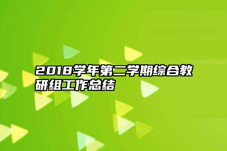 2018学年第二学期综合教研组工作总结