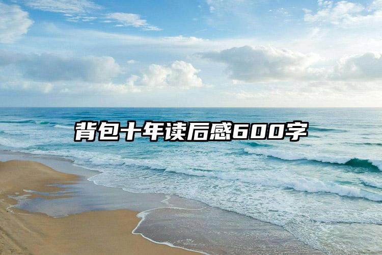 背包十年读后感600字